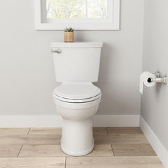 Champion Two-Piece 1.28 GPF Single Flush Elongated Chair Height Toilet with Slow-Close Seat in White