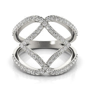 14k White Gold Entwined Design Diamond Dual Band Ring (3/4 cttw)