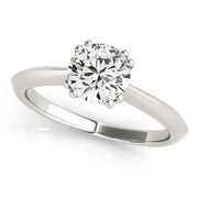 14k White Gold Double Prong Set Solitaire Diamond Engagement Ring (1 cttw)