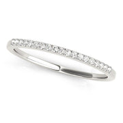 14k White Gold Round Thin Diamond Wedding Band (1/4 cttw)