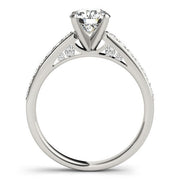 14k White Gold Single Row Prong Set Diamond Engagement Ring (1 3/8 cttw)