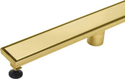Brushed gold Linear shower drain stainless steel material 24 inch with tile insert 2-in-1 cover with hair strainer and adjustment feet