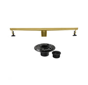 Brushed gold Linear shower drain stainless steel material 24 inch with tile insert 2-in-1 cover with hair strainer and adjustment feet