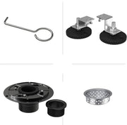 matte black Linear shower drain stainless steel material 24 inch with tile insert 2-in-1 cover with hair strainer and adjustment feet