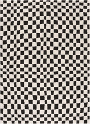 Lajos Black & White Checkered Area Rug