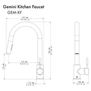 ZLINE Gemini Kitchen Faucet, GEM-KF-PG