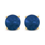 14K White Gold 5X5MM Round Purple Amethyst Solitaire Stud Earrings
