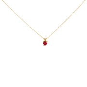 14K White Gold 5X5 MM Heart Shaped Purple Amethyst Solitaire Pendant Necklace