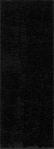 Faina Solid Black Shag Rug Washable