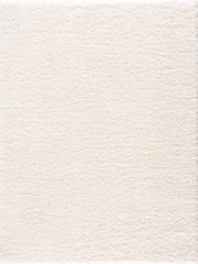 Faina Solid Cream Shag Rug Washable