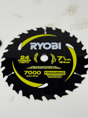 RYOBI ONE+ HP 18V Brushless Cordless 7-1/4 in. Circular Saw (Tool Only) with 24T Carbide Thin Kerf Circular Saw Blade