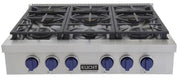 Kucht 36"  Stainless Propane Cooktop-KFX369T/LP-B