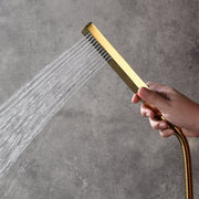 12 Inch or 16 Inch LED Color Changing Ceiling Mounted 2 Way Polished Gold Shower System - Includes Rough-in Valve Body and Trim