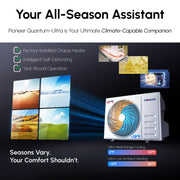 Pioneer® Quantum Ultra™ 18,000 BTU 23 SEER2 230V High-Wall Ductless Energy-Star Mini-Split Air Conditioner Inverter Heat Pump Full Set