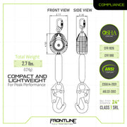 Frontline K100-RPW061S Combat Compliance Kit - Harness, 6' SRL and Drawstring Bag