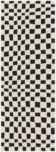 Lajos Black & White Checkered Area Rug