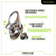 Frontline STM585K-SS MEGA Swivel 360° Stainless Steel 5K Steel Anchor