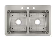 Elkay Avenue 33 in. Drop-In/Undermount Double Bowl 18-Gauge Stainless Steel Kitchen Sink with Accessories