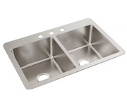 Elkay Avenue 33 in. Drop-In/Undermount Double Bowl 18-Gauge Stainless Steel Kitchen Sink with Accessories