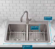 Elkay Avenue 33 in. Drop-In/Undermount Double Bowl 18-Gauge Stainless Steel Kitchen Sink with Accessories