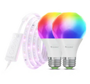ssentials Matter-Enabled 6.56 ft Plug-In LED Rope Light & A19 Smart Color Bulbs (2-Pack)