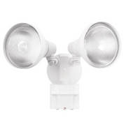 Defiant 180° White Motion Sensor Wired Outdoor 2-Head Dusk-to-Dawn Security Flood Light
