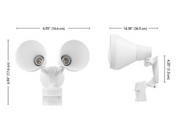Defiant 180° White Motion Sensor Wired Outdoor 2-Head Dusk-to-Dawn Security Flood Light