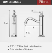 Pfister Courant Single-Handle Bathroom Faucet with Deckplate & Drain Kit – Polished Chrome