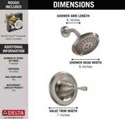 Delta Porter Rough-in Valve Included Single-Handle 3-Spray Shower Faucet 1.75 GPM in Brushed Nickel