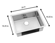 Elkay Crosstown 24 in. Undermount Single Bowl 18-Gauge Stainless Steel Kitchen Sink (Sink Only)