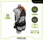 Frontline 100CTB Combat Construction Full Body Harness with Tongue Buckle Legs and Trauma Straps 3X/4X