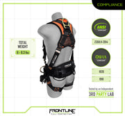 Frontline 100CTB Combat Construction Full Body Harness with Tongue Buckle Legs and Trauma Straps S