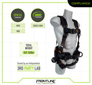 Frontline 110CTB Combat Lite Full Body Harness all Aluminum Hardware and Suspension Trauma Straps XL/2X
