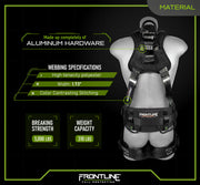 Frontline 110CTB-DC Digital Camo Full Body Harness with Aluminum Hardware and Suspension Trauma Straps M/L