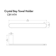 ZLINE Crystal Bay Bathroom Accessories Package with Towel Rail, Hook, Ring and Toilet Paper Holder, 4BP-CBYACC-PG