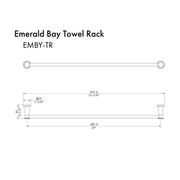 ZLINE Emerald Bay Bathroom Accessories Package with Towel Rail, Hook, Ring and Toilet Paper Holder, 4BP-EMBYACC-CH