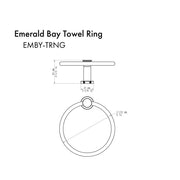 ZLINE Emerald Bay Bathroom Accessories Package with Towel Rail, Hook, Ring and Toilet Paper Holder, 4BP-EMBYACC-BN