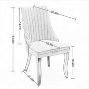 Set of 2 Rayon Cloth Flocking Linen Dining Chairs