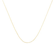 Solid 10K Yellow Gold 0.5mm Slim and Dainty Unisex 18" Rope Chain Necklace