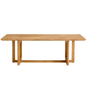 Natural Rubber Wood and Solid Wood Minimalist Coffee Table