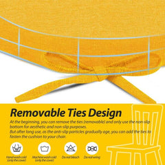 16 in. x 17 in. Square Indoor Seat Cushion Dining Chair Cushion in Yellow (4-Pack)