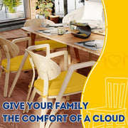 16 in. x 17 in. Square Indoor Seat Cushion Dining Chair Cushion in Yellow (4-Pack)