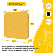 16 in. x 17 in. Square Indoor Seat Cushion Dining Chair Cushion in Yellow (4-Pack)