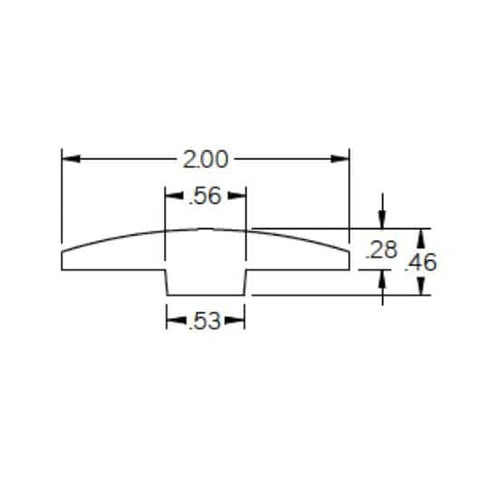 Adelle 0.28 in. Thick x 2 in. Wide x 78 in. Length High Gloss Wood T-Molding