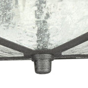 Brimfield 11 in. 2 Light Aged Iron Outdoor Weather Resistant Flush Mount Ceiling Light with Clear Seedy Glass Shade