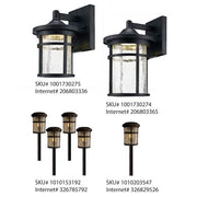 Westbury 11 in. Aged Iron Large LED Outdoor Wall Light Fixture Sconce with Clear Crackled Glass