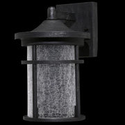 Westbury 11 in. Aged Iron Large LED Outdoor Wall Light Fixture Sconce with Clear Crackled Glass