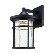 Westbury 11 in. Aged Iron Large LED Outdoor Wall Light Fixture Sconce with Clear Crackled Glass
