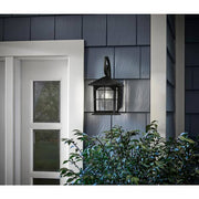 Brimfield Aged Iron 1-Light Outdoor Line Voltage Hardwired Porch Light Wall Sconce with No Bulb Included