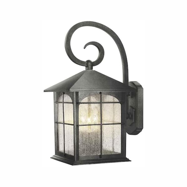 Brimfield 17.5 in. Aged Iron 3-Light Line Voltage Outdoor Wall Light Sconce with No Bulbs Included - Thumbnail 3